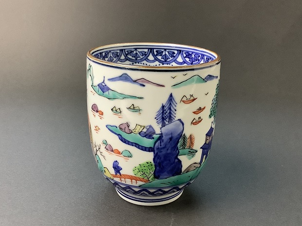 樂只苑 / 昭阿弥窯 色入山水湯呑 樂只苑 / 昭阿弥窯 色入山水湯呑